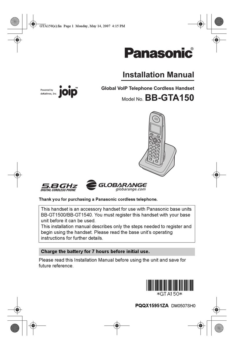 Panasonic BB-GTA150B User manual