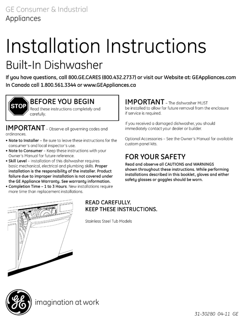 GE CDWT9 - Cafe 24 in. Dishwasher installation instructions