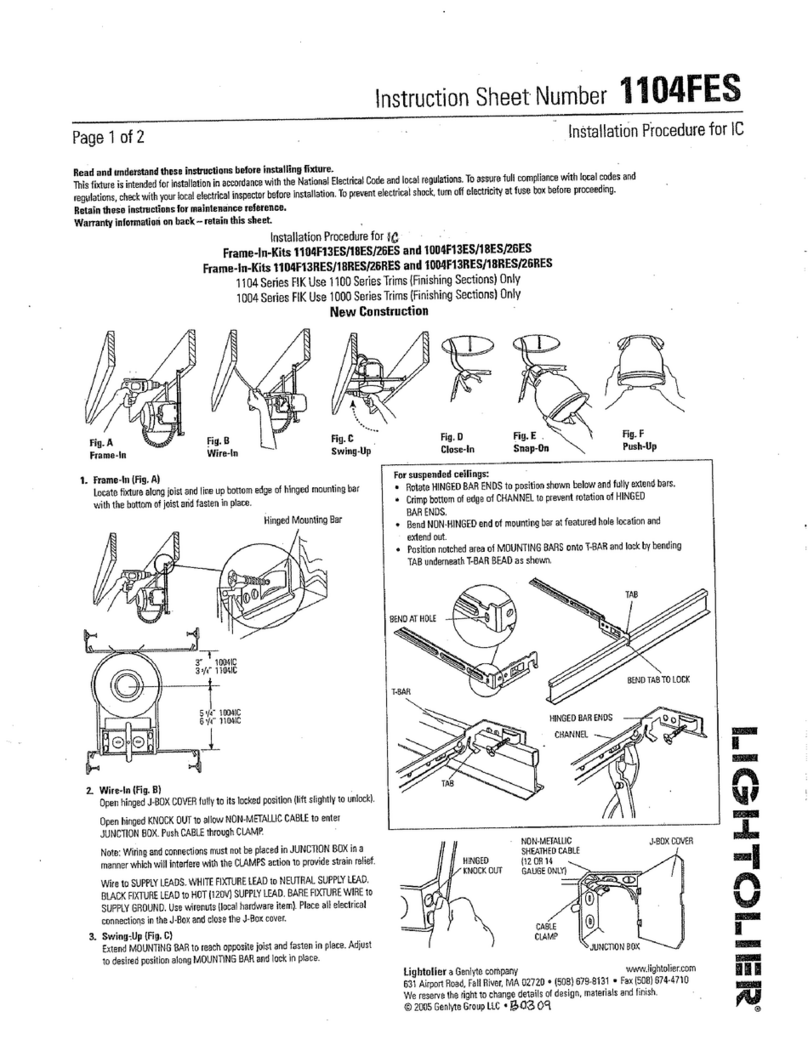 Lightolier 1104FES installation guide Lightolier 1104FES installation guide