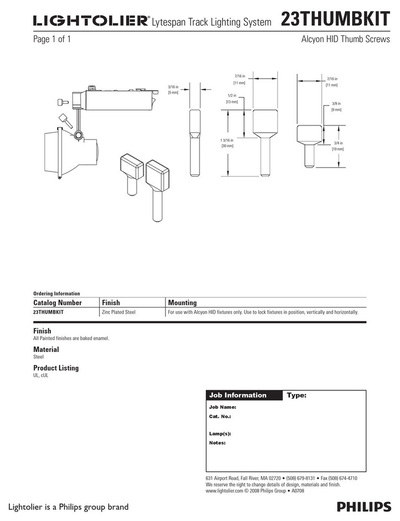 Lightolier Lytespan 23THUMBKIT User manual
