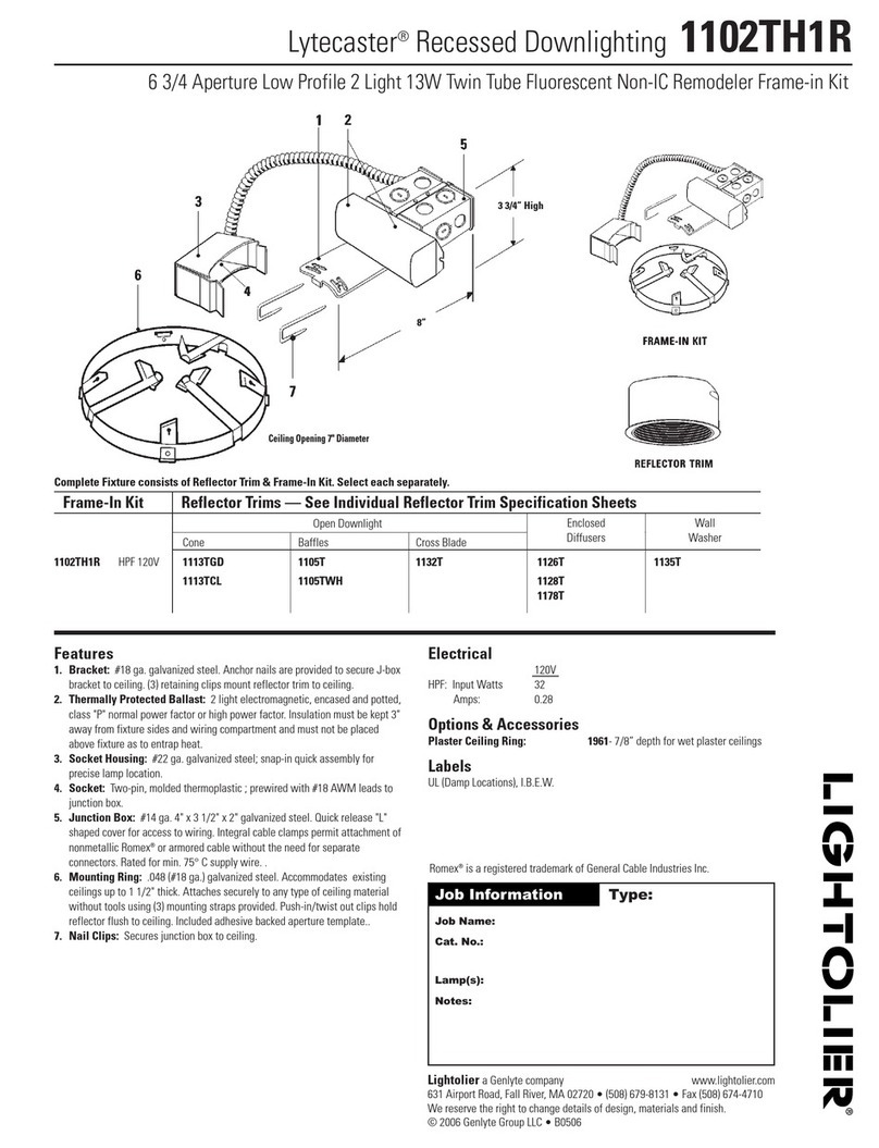 Lightolier Lytecaster 1102TH1R User manual