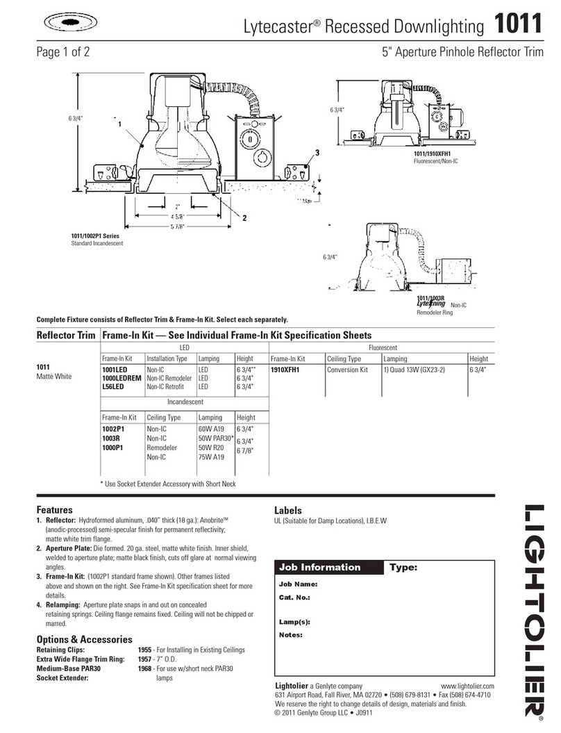 Lightolier Lytecaster 1011 User manual