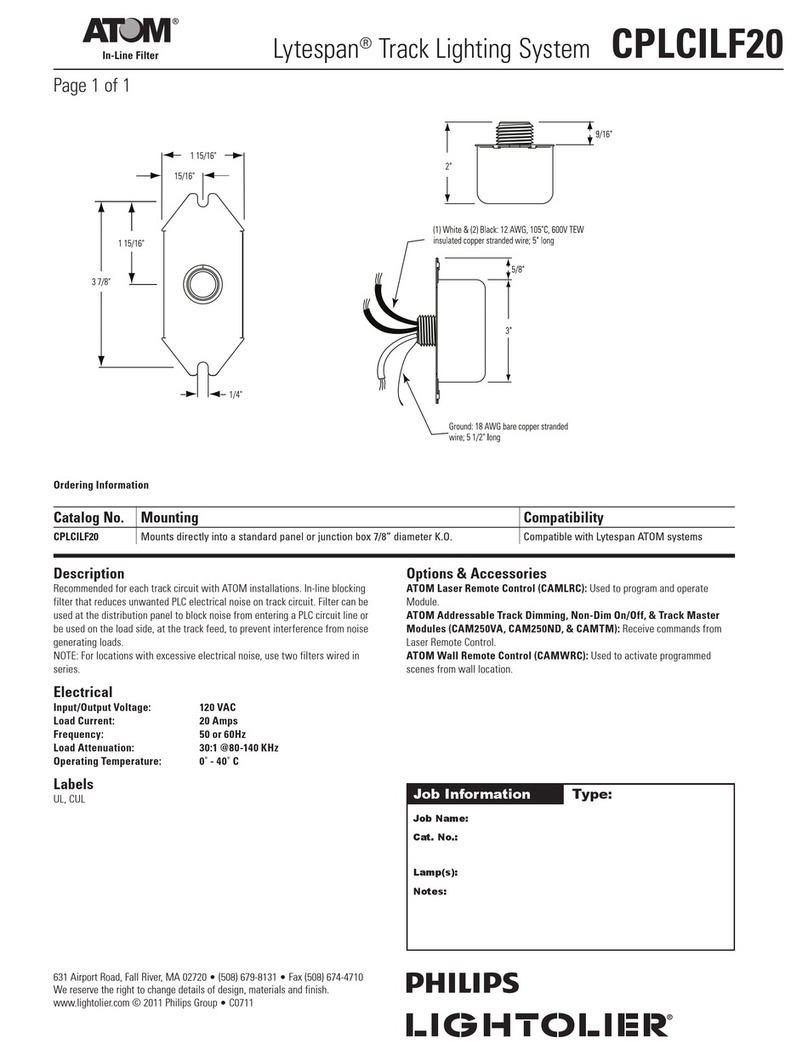 Lightolier Lytespan CPLCILF20 User manual Lightolier Lytespan CPLCILF20 User manual