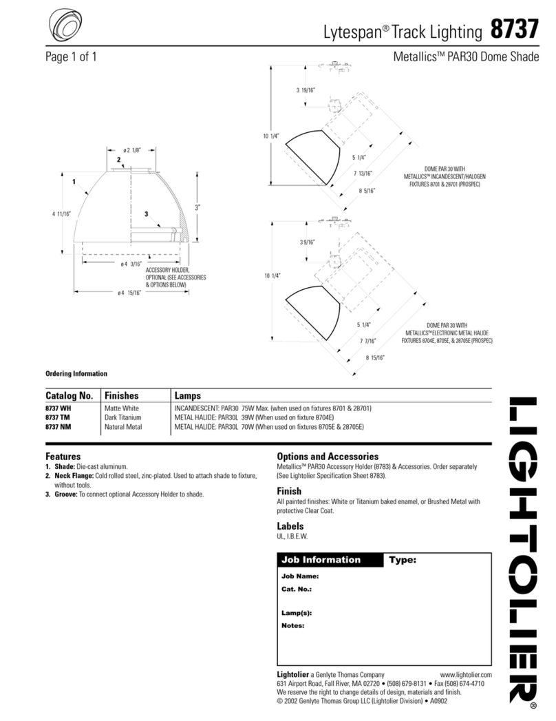 Lightolier Lytespan 8737 User manual