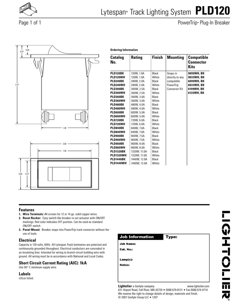 Lightolier Lytespan PLD120 User manual