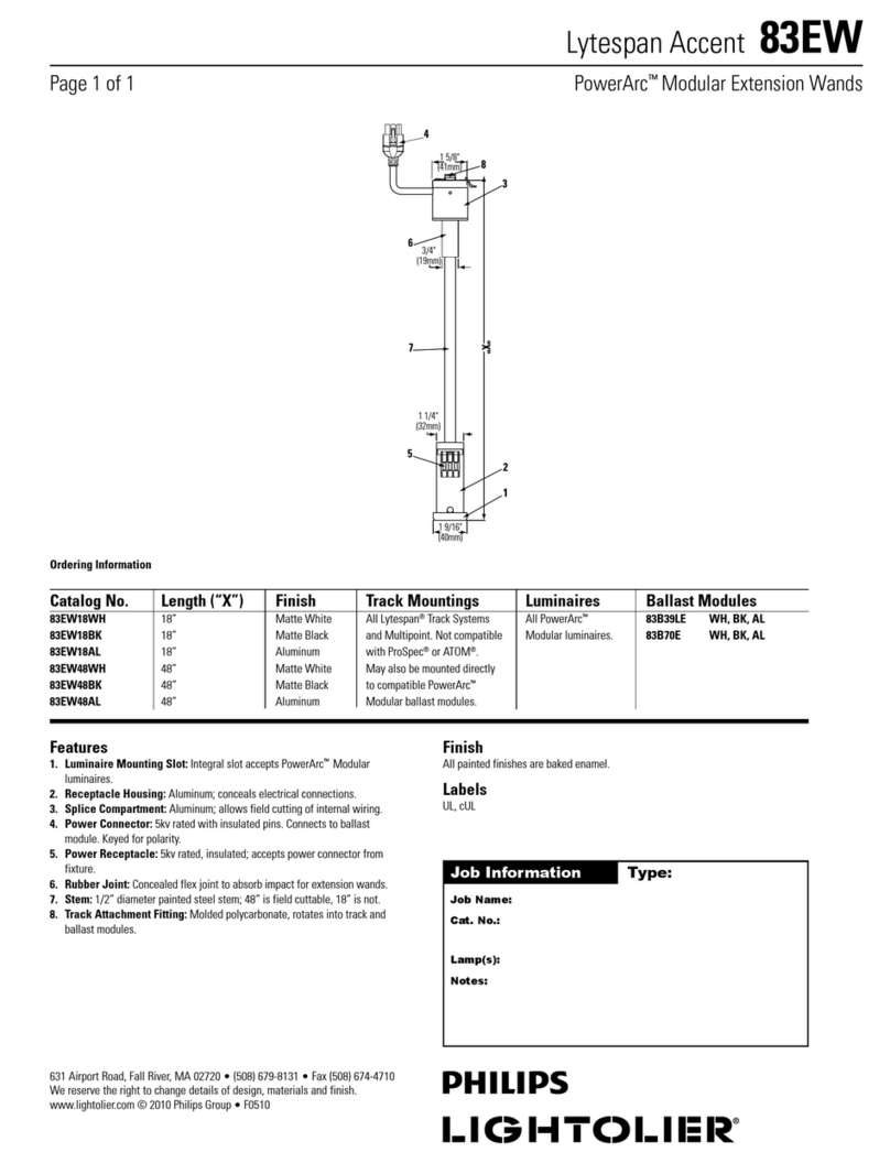 Lightolier Lytespan Accent 83EW User manual Lightolier Lytespan Accent 83EW User manual