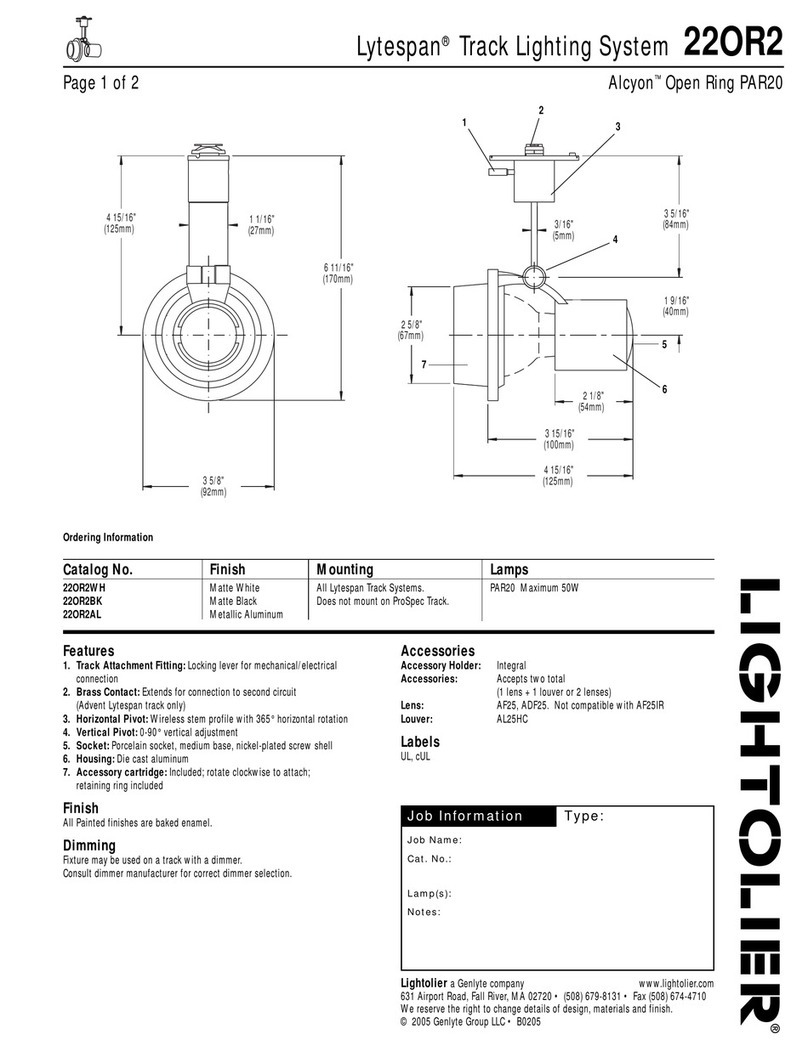 Lightolier Lytespan 22OR2 User manual Lightolier Lytespan 22OR2 User manual