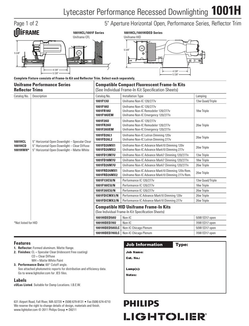 Lightolier Lytecaster 1001H User manual
