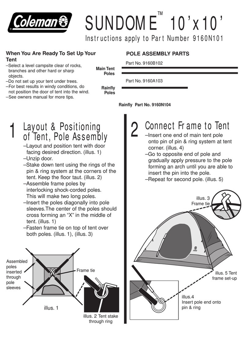 Coleman SUNDOME 9160N101 instructions