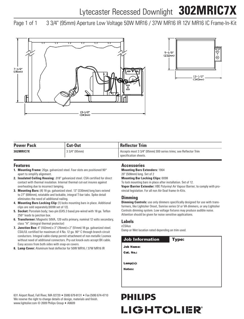 Lightolier LyteCaster 302MRIC7X specification Lightolier LyteCaster 302MRIC7X specification