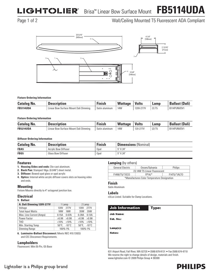 Lightolier Brisa FB5114UDA User manual