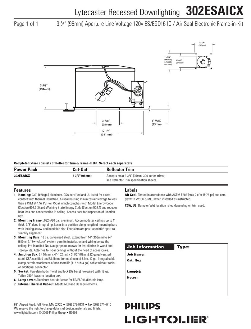 Lightolier Lytecaster 302ESAICX User manual Lightolier Lytecaster 302ESAICX User manual
