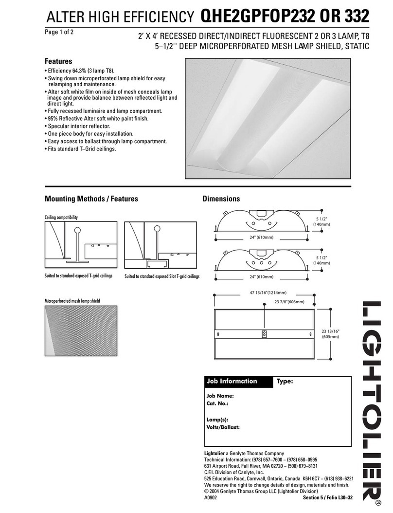 Lightolier QHE2GPFOP232 User manual Lightolier QHE2GPFOP232 User manual