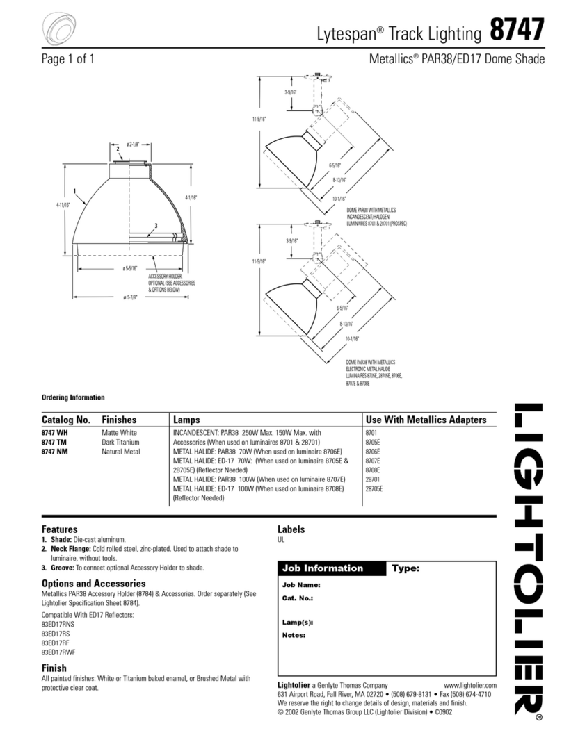 Lightolier Lytespan 8747 User manual