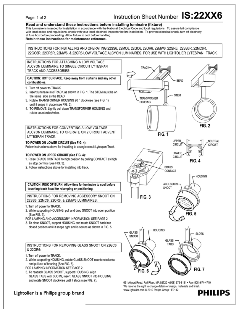 Lightolier 22XX6 series User manual