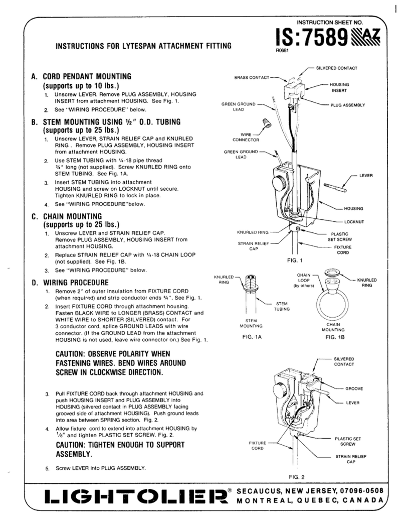 Lightolier Lytespan ATTACHMENT User manual