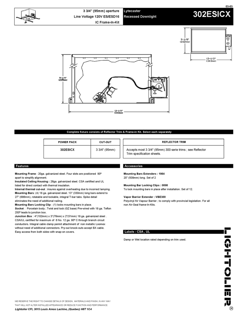Lightolier Lytecaster 302ESICX User manual Lightolier Lytecaster 302ESICX User manual