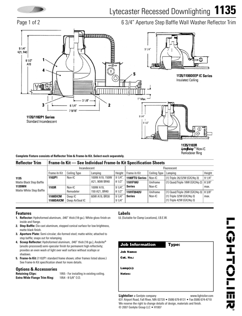 Lightolier Lytecaster 1135 User manual