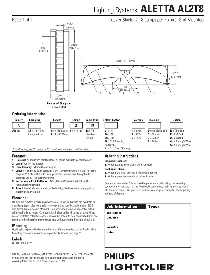 Lightolier ALETTA AL2T8 specification