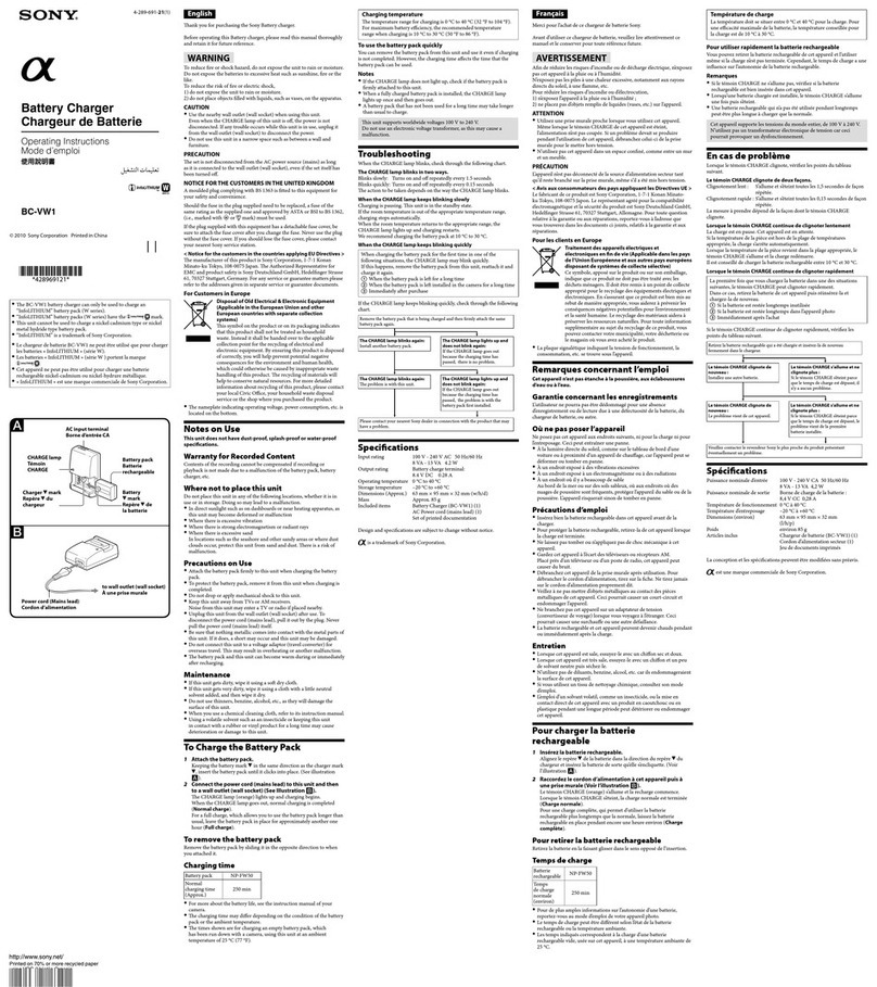 Sony BC-VW1 operating instructions