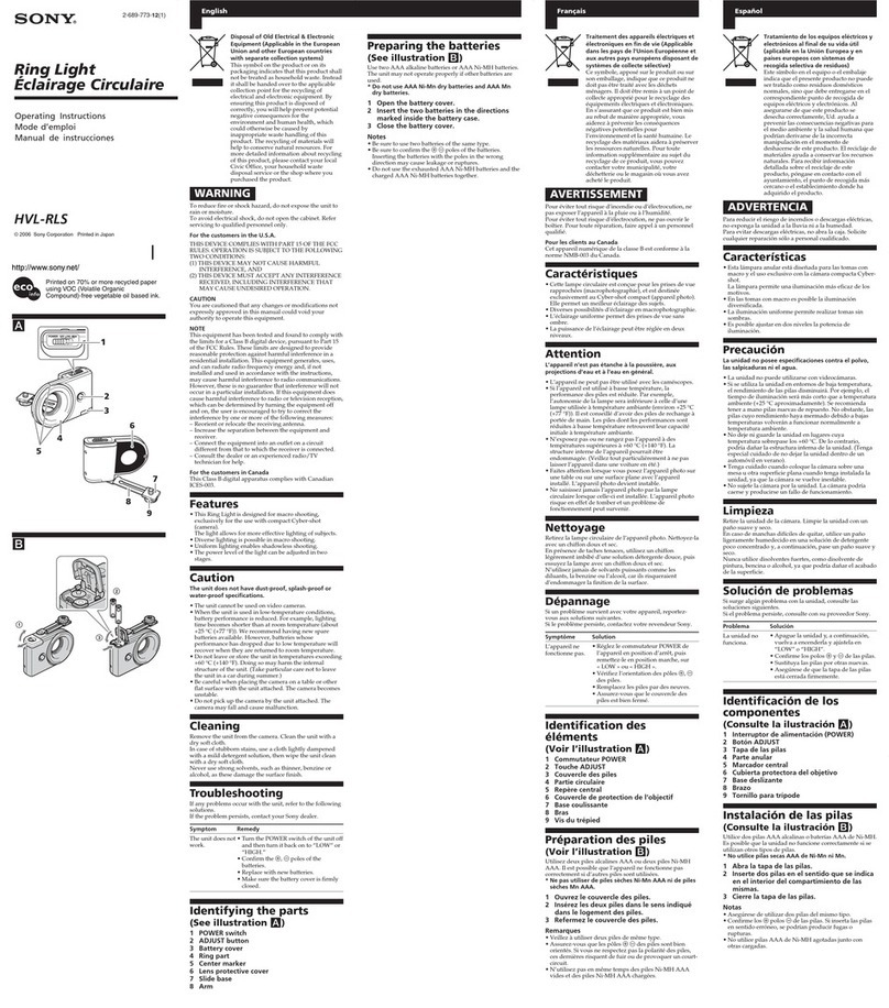 Sony HVL-RLS instruction & operation manual