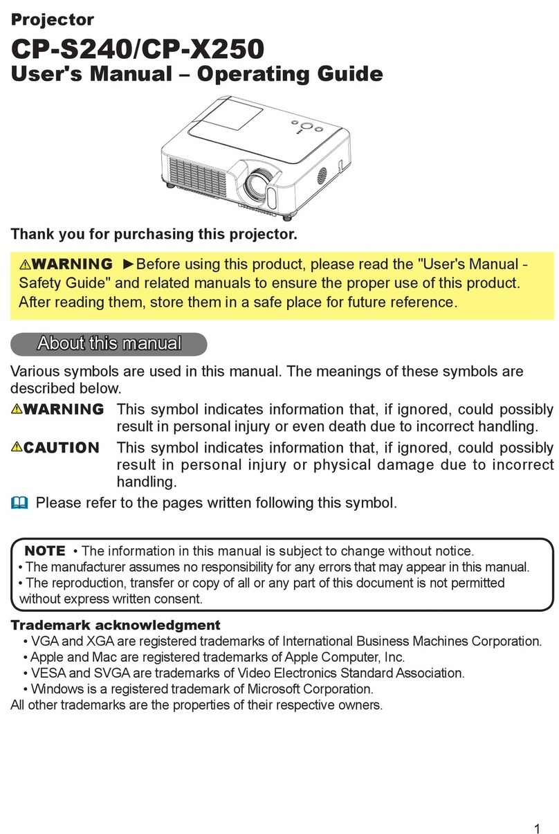 Hitachi CP-X250 series User manual