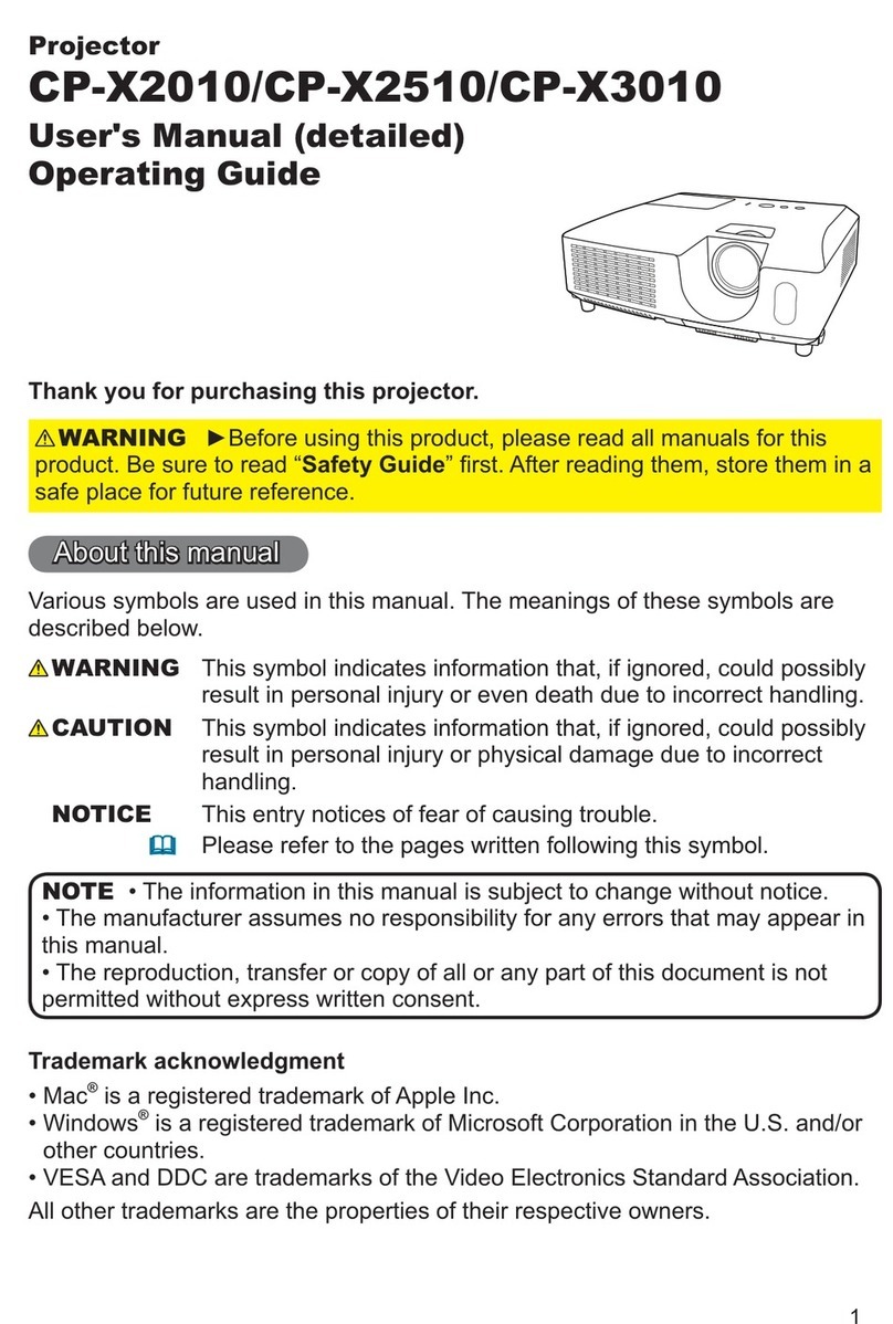 Hitachi CP-X3010 series User's manual and operating guide