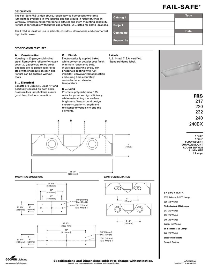 Cooper Lighting FAIL-SAFE FRS-217 User manual Cooper Lighting FAIL-SAFE FRS-217 User manual