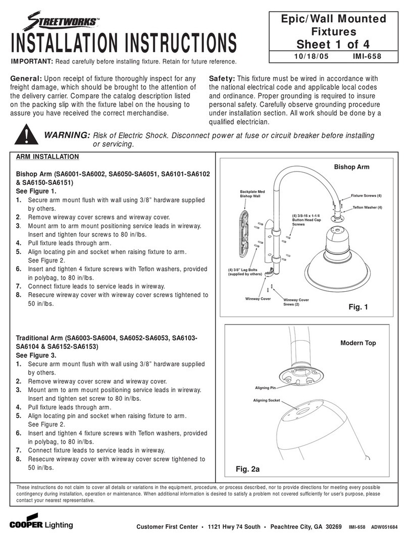 Cooper Lighting Streetworks SA6001-SA6002 installation instructions Cooper Lighting Streetworks SA6001-SA6002 installation instructions