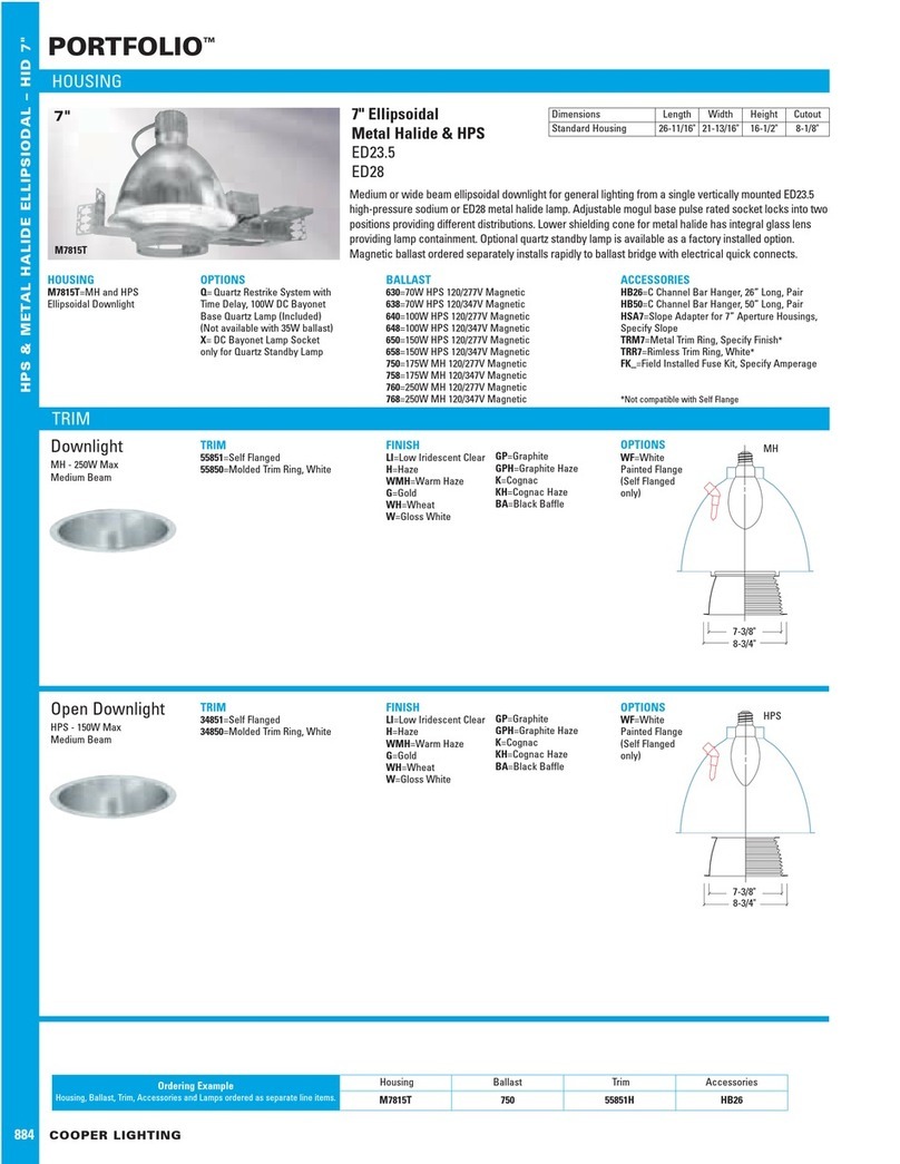 Cooper Lighting PORTFOLIO M7815T User manual