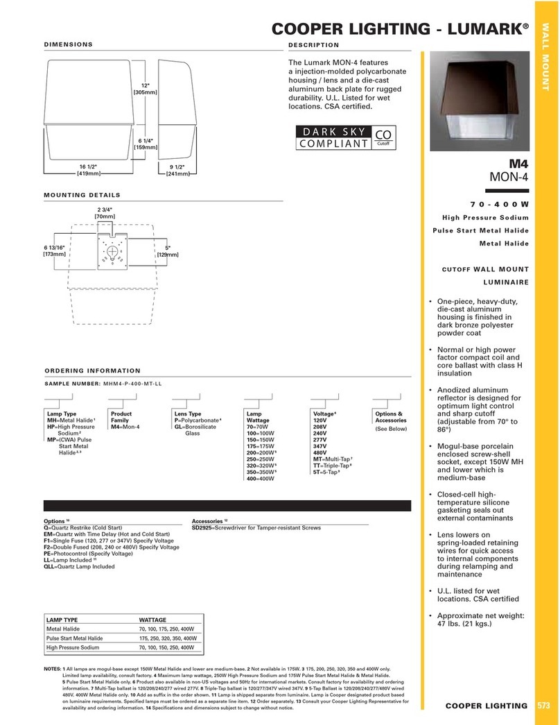 Cooper Lighting LUMARK M4 manual