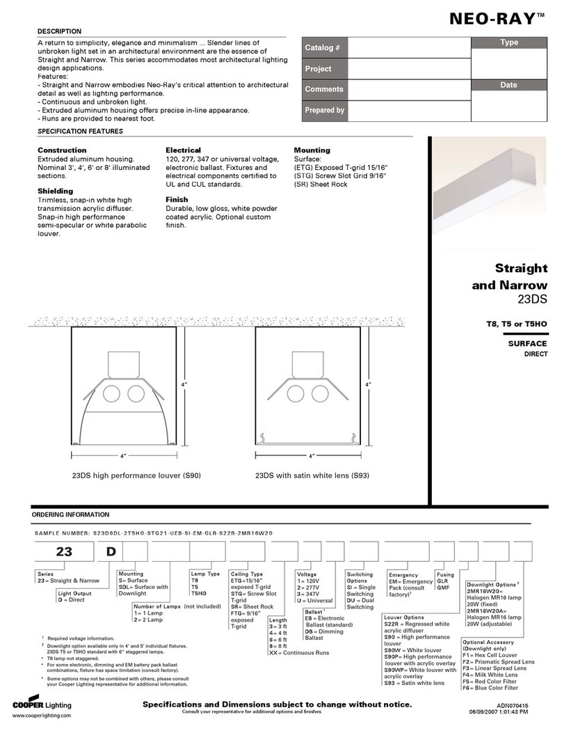 Cooper Lighting NEO-RAY 23DS manual