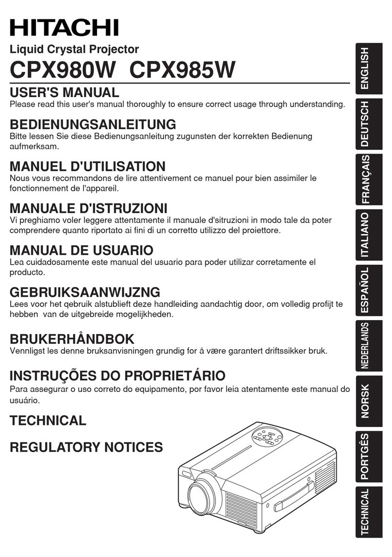 Hitachi CP-X980W User manual