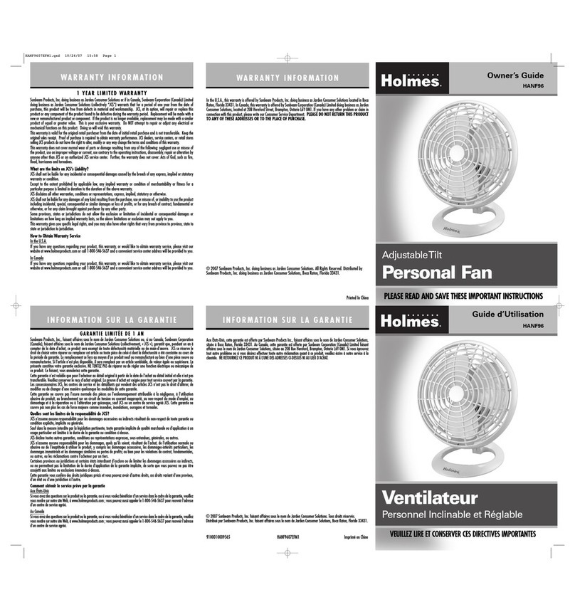 Holmes HANF96 owner's guide