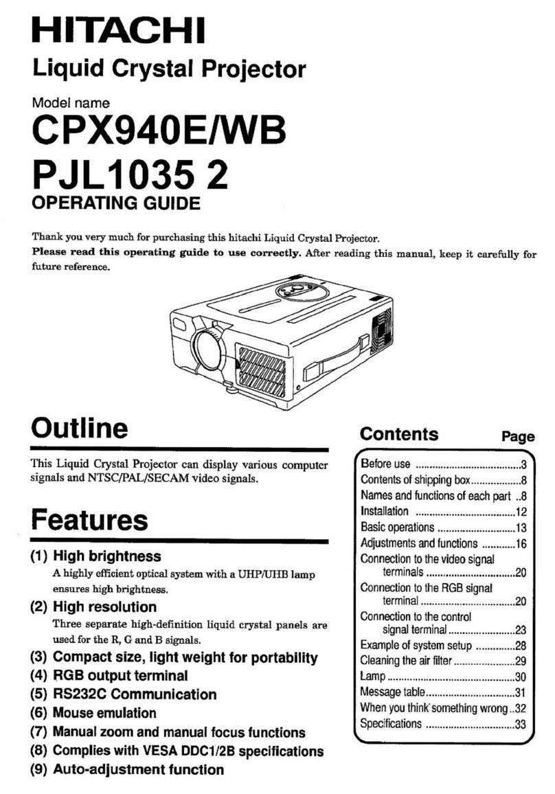 Hitachi CP-X940E User manual