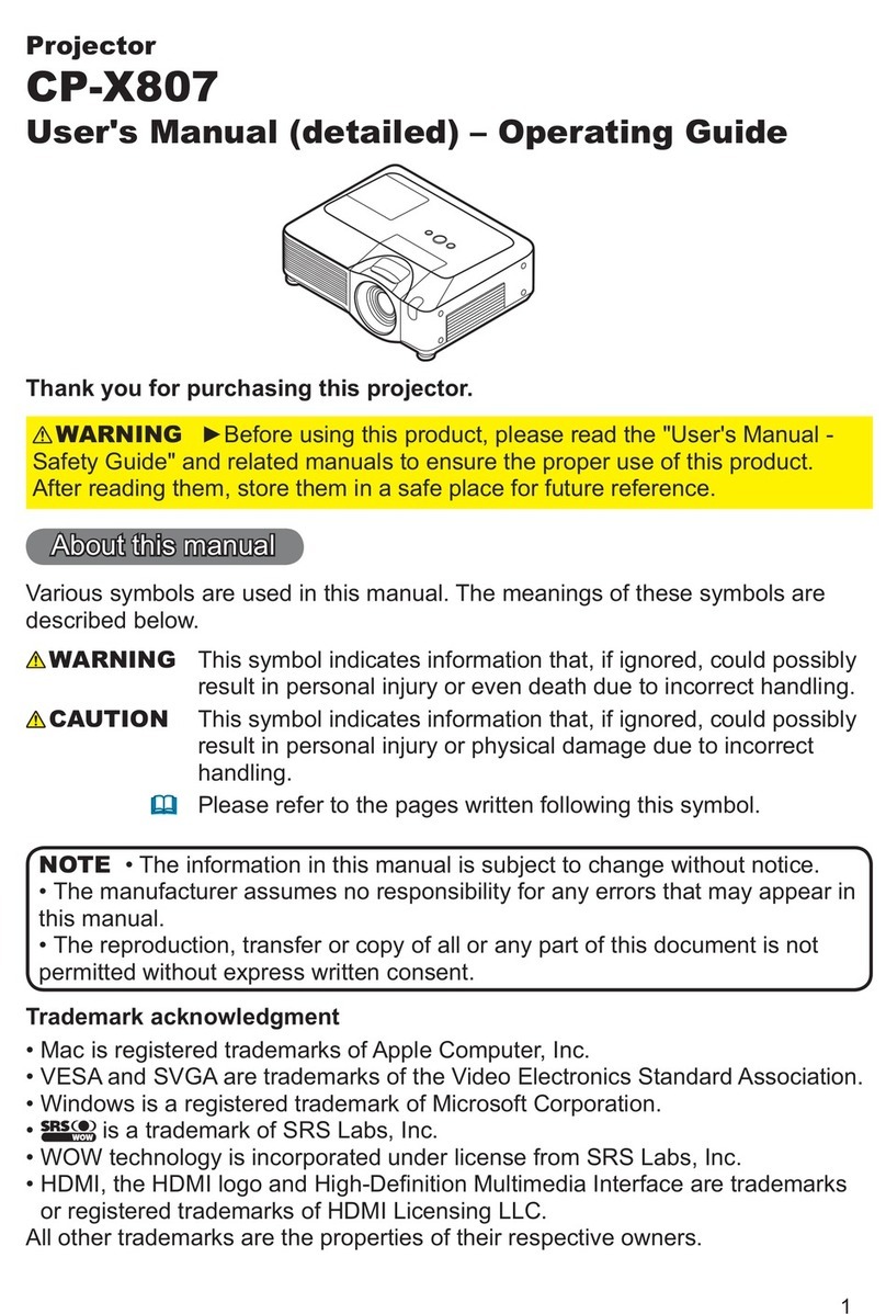 Hitachi X807 - CP XGA LCD Projector Technical Document