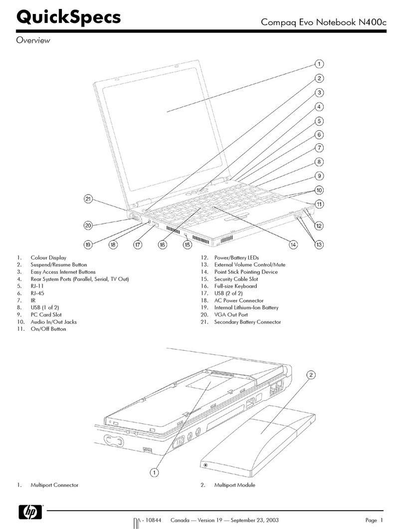 Compaq Evo Notebook N400c Series User manual Compaq Evo Notebook N400c Series User manual