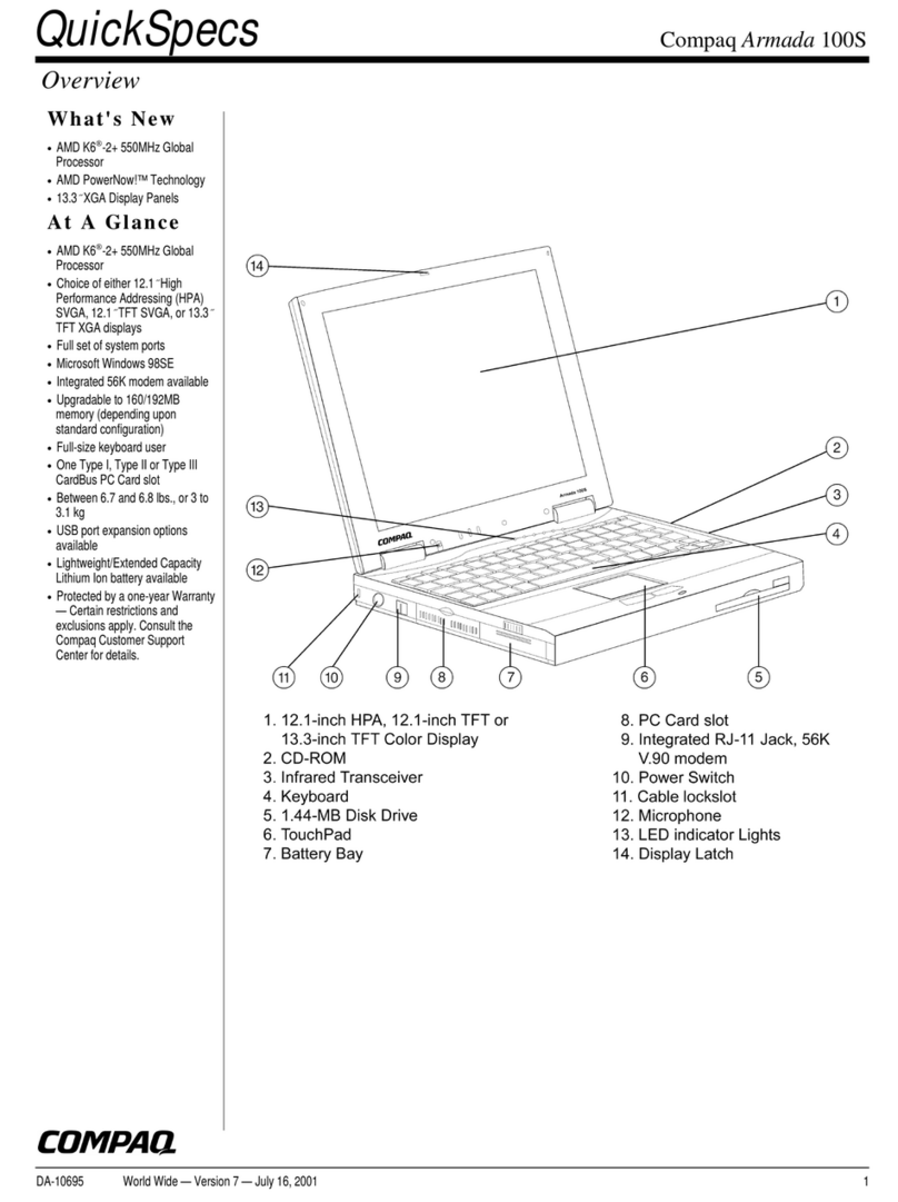 Compaq Armada 100S Series User manual
