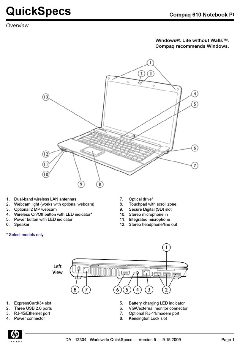 HP TouchSmart 610 PC specification