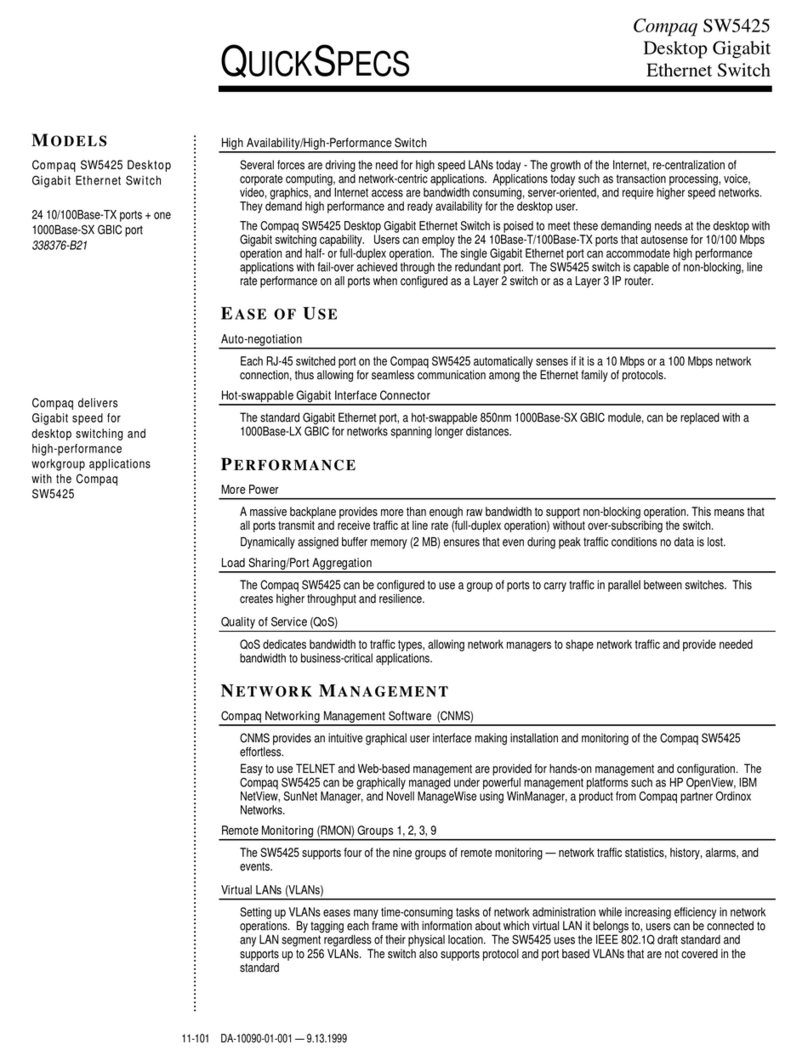 Compaq SW5425 User manual