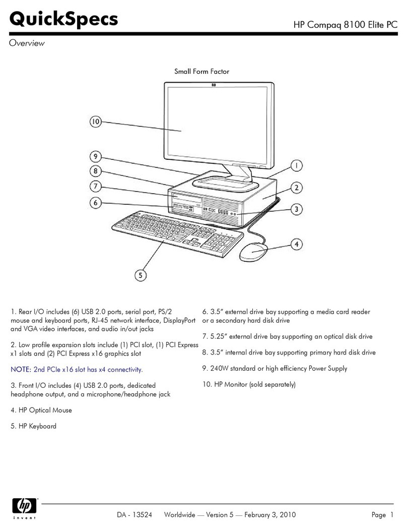 HP 8100 - Elite Convertible Minitower PC User instructions