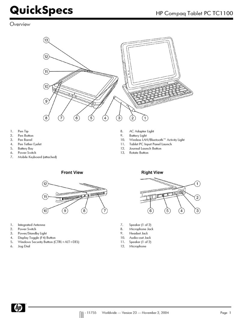 Compaq Compaq Tablet PC TC1100 Quickspecs