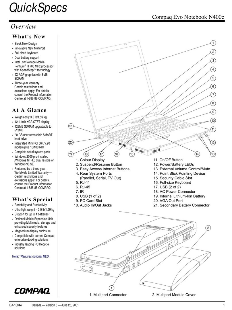 Compaq Evo Notebook N400c Series User manual