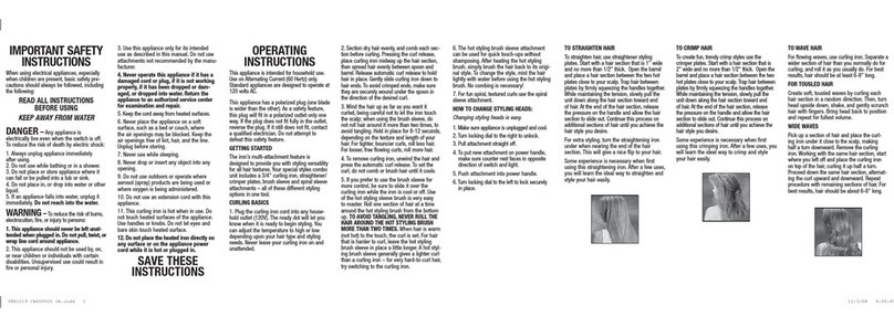 Conair Special Styles CB600TCS User guide