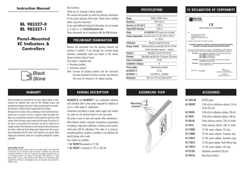Hanna Instruments BL 983327-0 User manual Hanna Instruments BL 983327-0 User manual