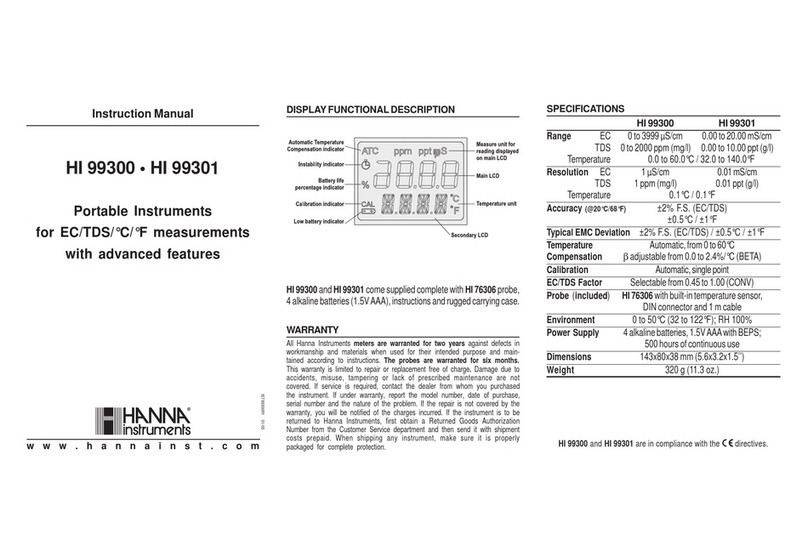 Hanna Instruments HI 99301 User manual