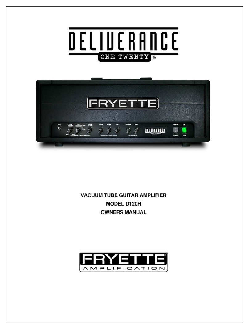 Fryette Deliverance One Twenty D120H owner's manual