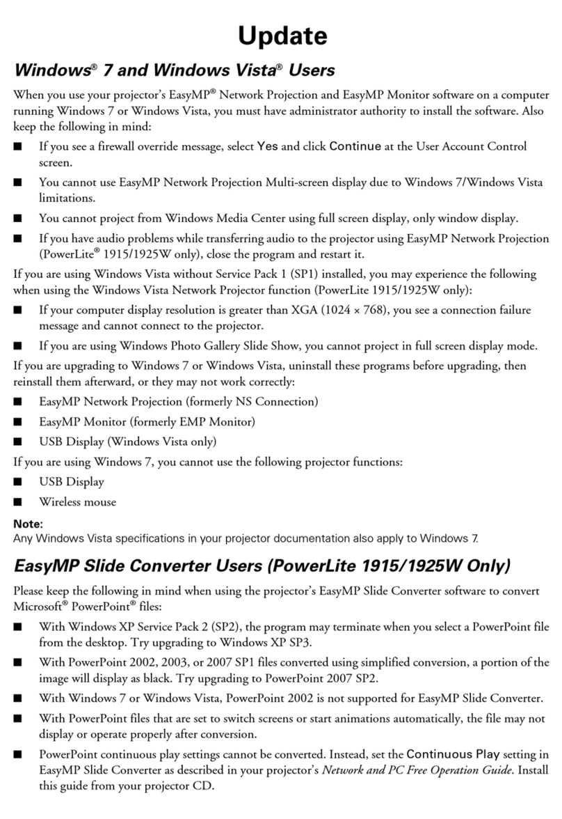 Epson PowerLite 1830 Technical manual
