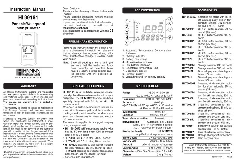 Hanna Instruments HI 99181 User manual
