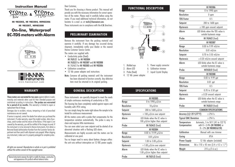 Hanna Instruments HI 983303 User manual